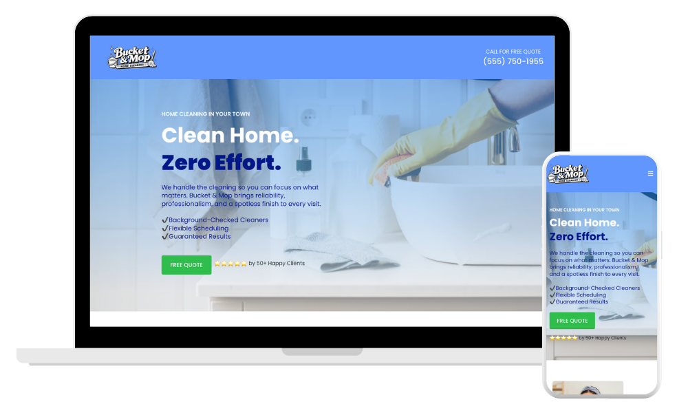 Home Cleaning Website Example